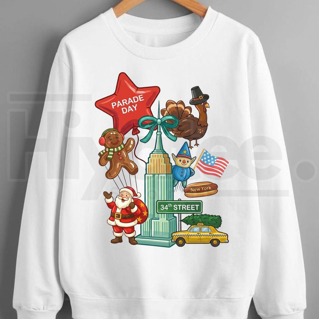 Thanksgiving Day Parade Sweatshirt, Vintage New York Holiday Graphic Pullover