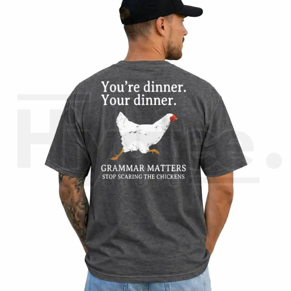 You're Dinner vs Your Dinner Funny Grammar T-Shirt – Men's Graphic Tee