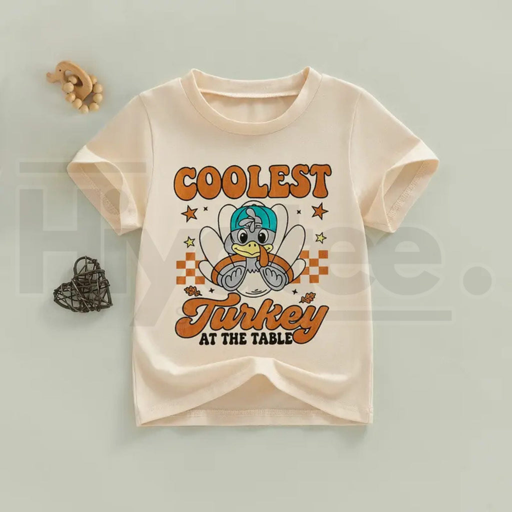 Toddler Boys Thanksgiving Turkey Graphic T-Shirt – Fall Short Sleeve Cotton Top