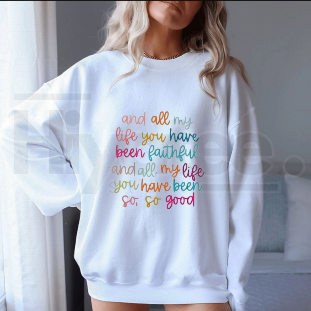 Faithful Christian Sweatshirt – Colorful Inspirational Faith Crewneck