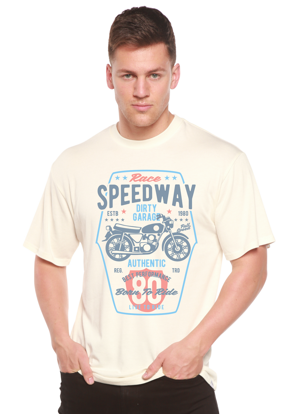 Speedway Motorcycle Spun Bamboo® Men's Bamboo Viscose/Organic Cotton Short Sleeve Graphic T-Shirt