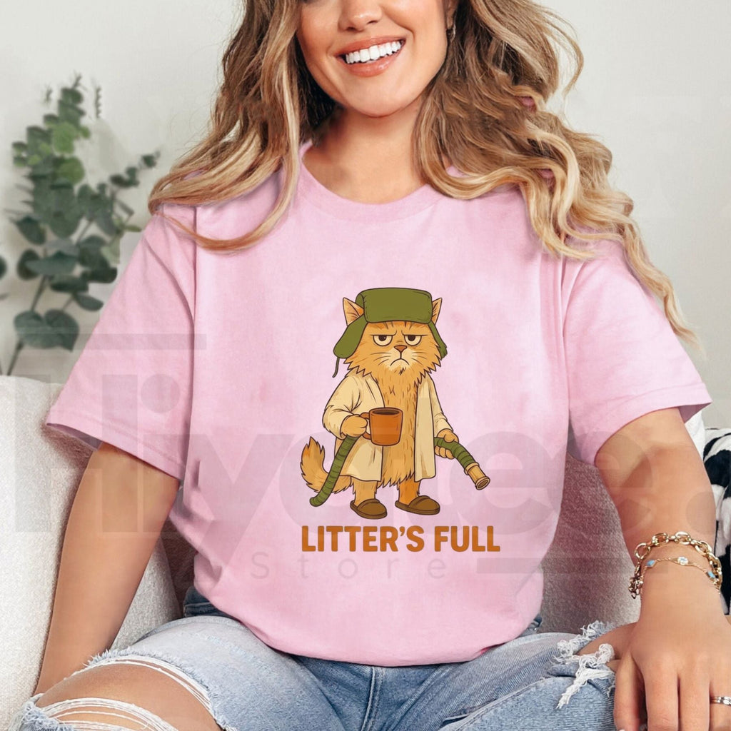 Litter’s Full Funny Cat Christmas T-Shirt – Retro Holiday Cat Lover Graphic Tee