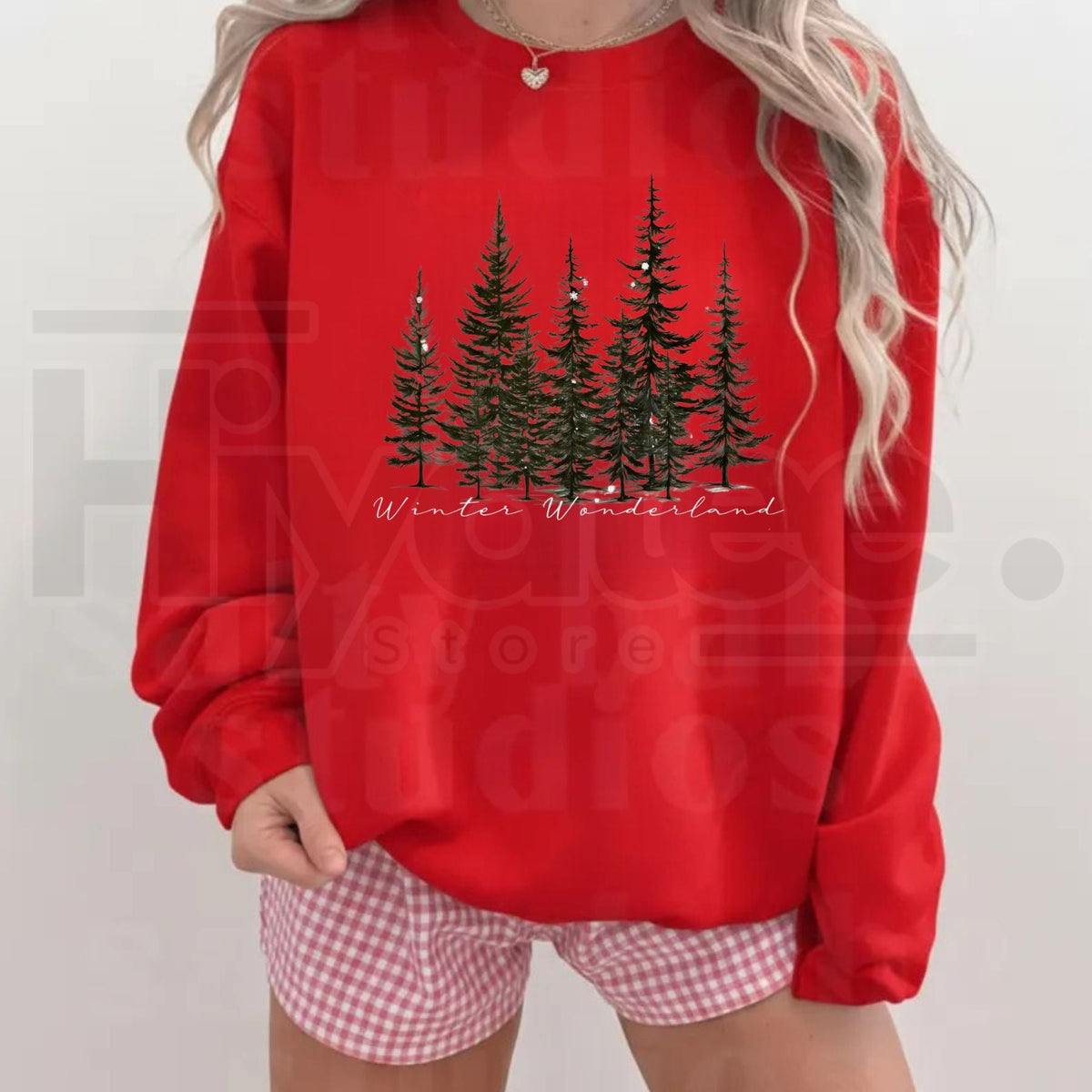 Winter Wonderland Pine Tree Sweatshirt, Vintage Evergreen Forest Graphic Pullover