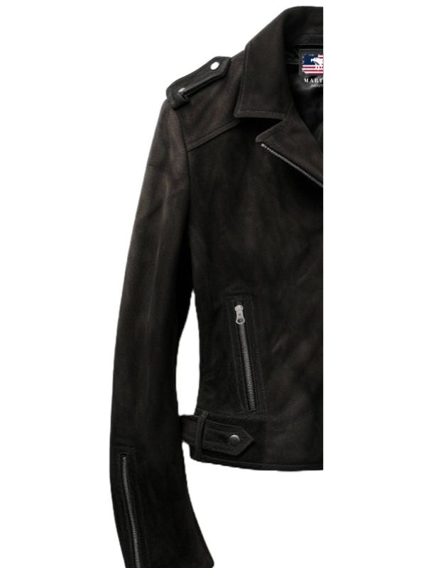 Men's Black Suede Biker Jacket