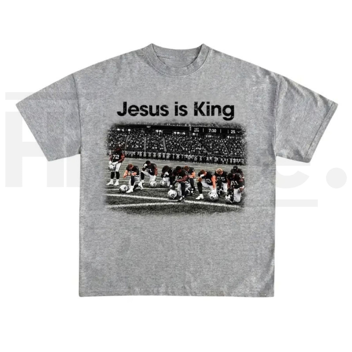 Jesus Is King Football T-Shirt – Retro Praying Team Graphic Tee