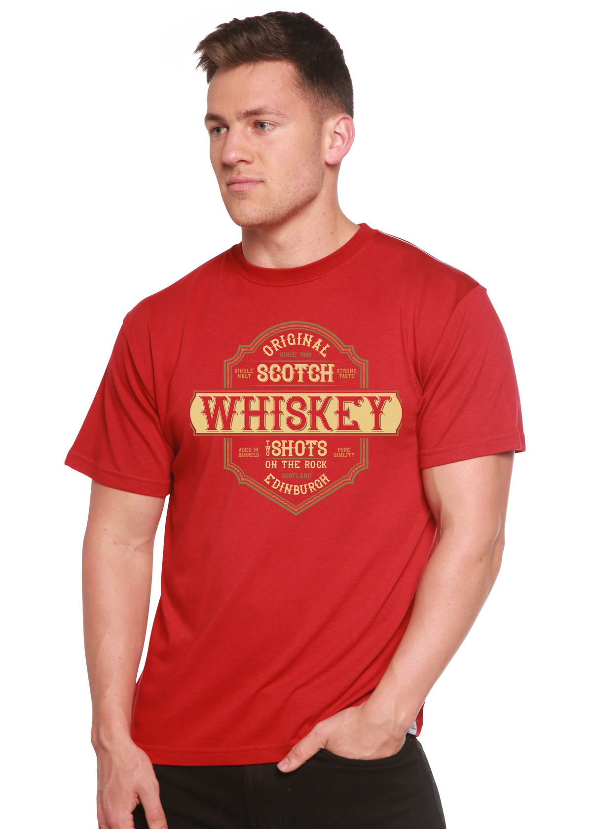 Whiskey Men's Bamboo Viscose/Organic Cotton Short Sleeve Graphic T-Shirt