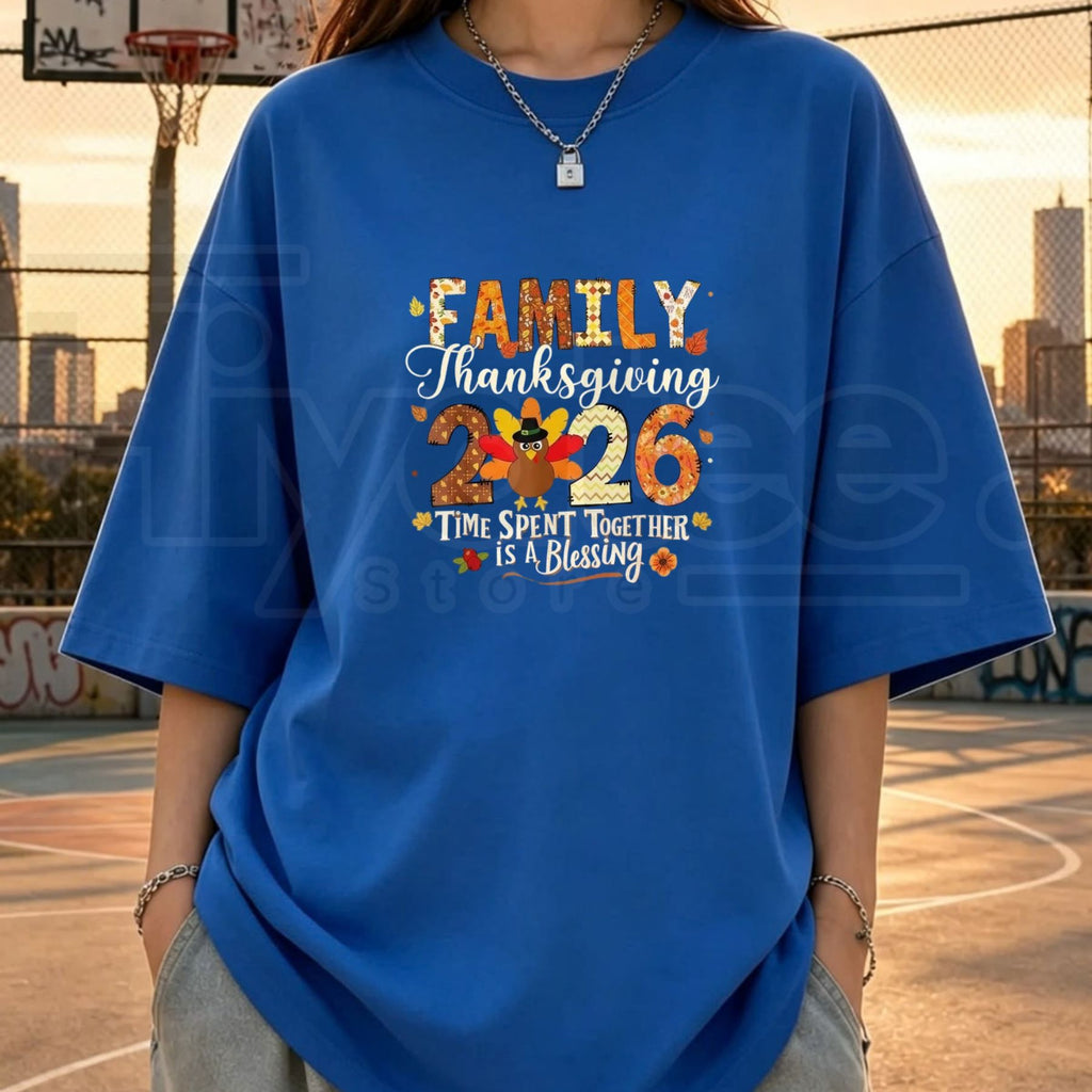 Family Thanksgiving 2026 Crew T-Shirt – Matching Turkey Holiday Graphic Tee