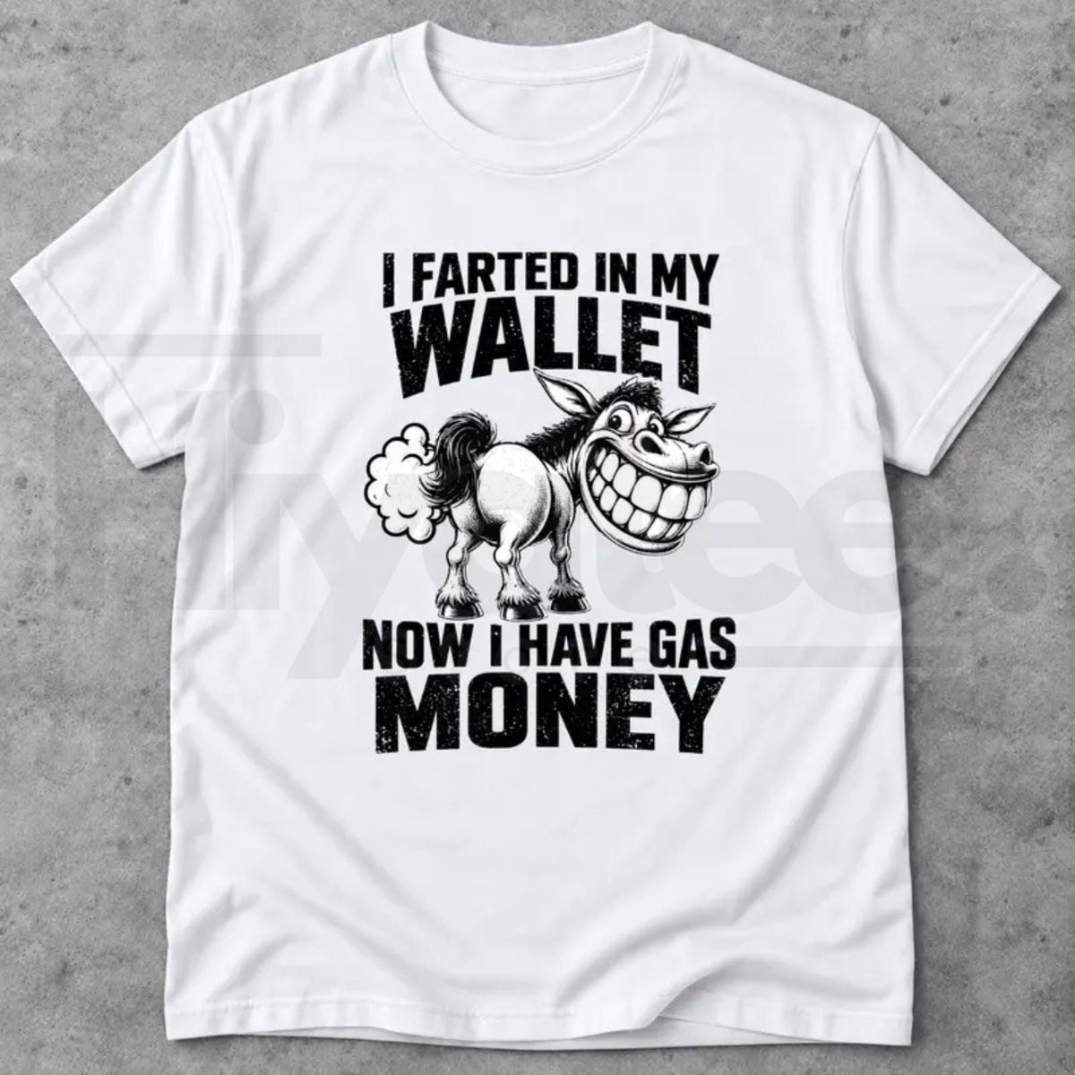 Funny Donkey Gas Money T-Shirt – High Gasoline Prices Joke Graphic Tee