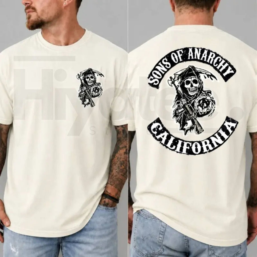 SOA Vintage Biker Graphic T-Shirt – Retro Jax Teller Motorcycle Club Fan Tee