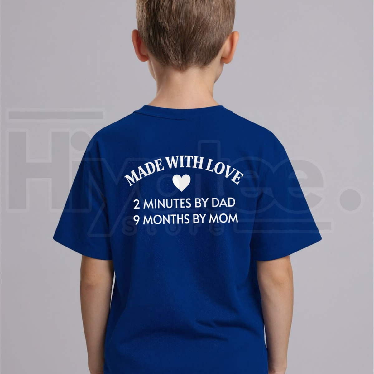 Made With Love 2 Minutes By Dad T-Shirt – Funny Sarcastic Dad Humor Tee for Kids & Toddlers