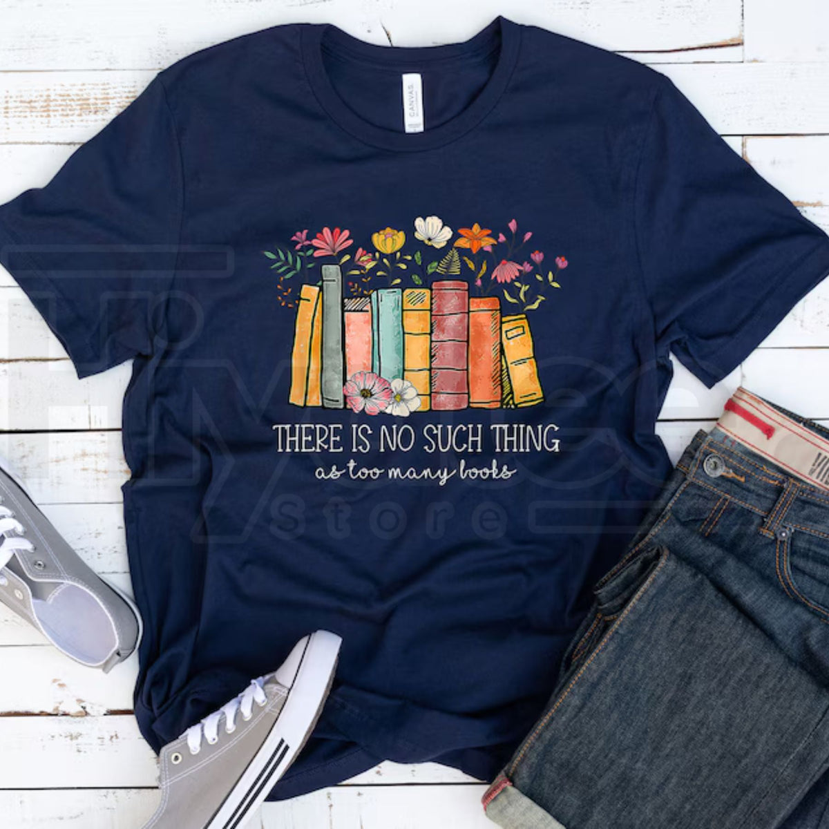 Floral Book T-Shirt – Bookworm Librarian Gift Graphic Tee