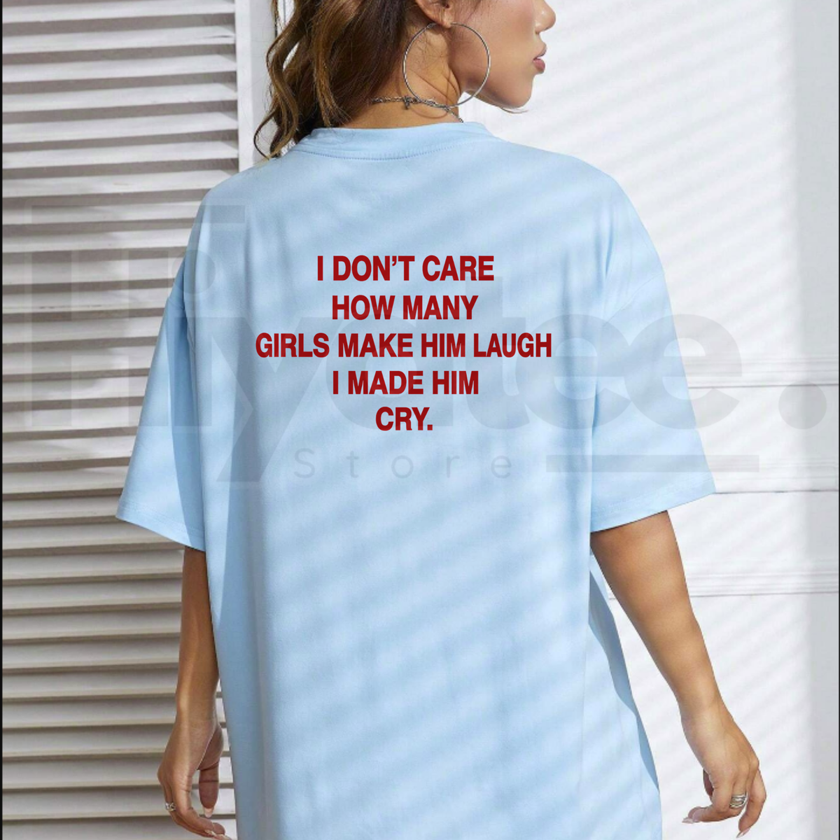 Trendy Savage Quote Shirt – I Made Him Cry Brown Oversized Graphic Tee
