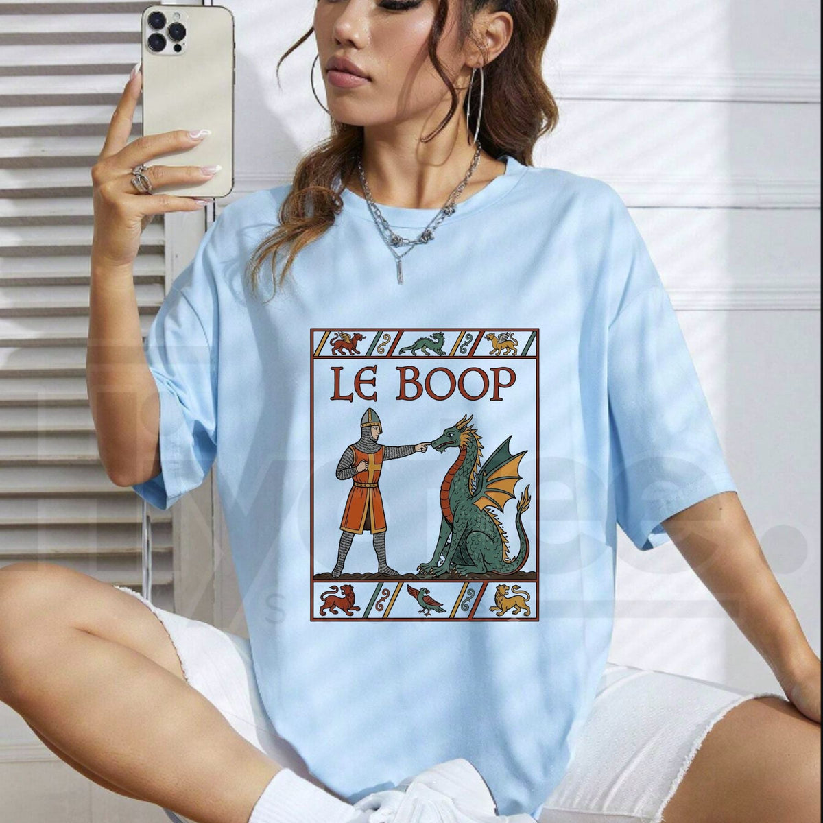 Le Boop Medieval Fantasy T-Shirt – Funny Dragon Knight Graphic Tee for Book Lovers