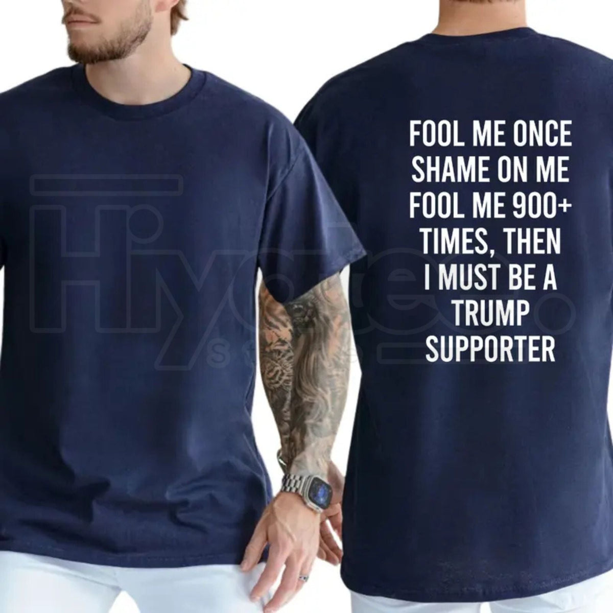 Fool Me 900+ Times Graphic T-Shirt – Witty Creative Expression Tee, Independent Voter Conversation Starter Unisex Premium Cotton Top