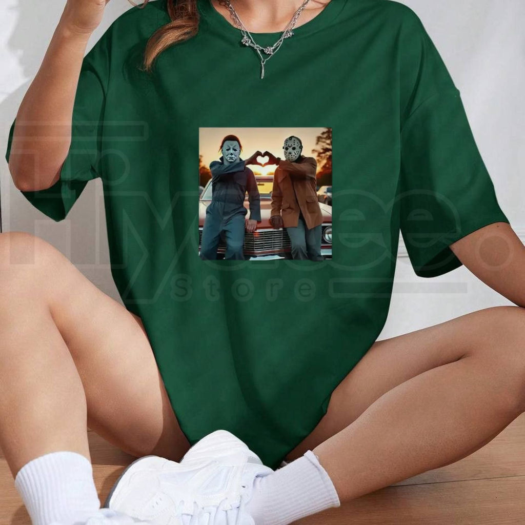 Vintage Michael Myers Heart Hands T-Shirt – Retro Halloween Horror Movie Tee