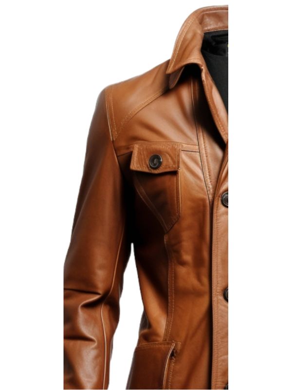 Men Vintage Hooded Leather Coat – Timeless Style and Comfort