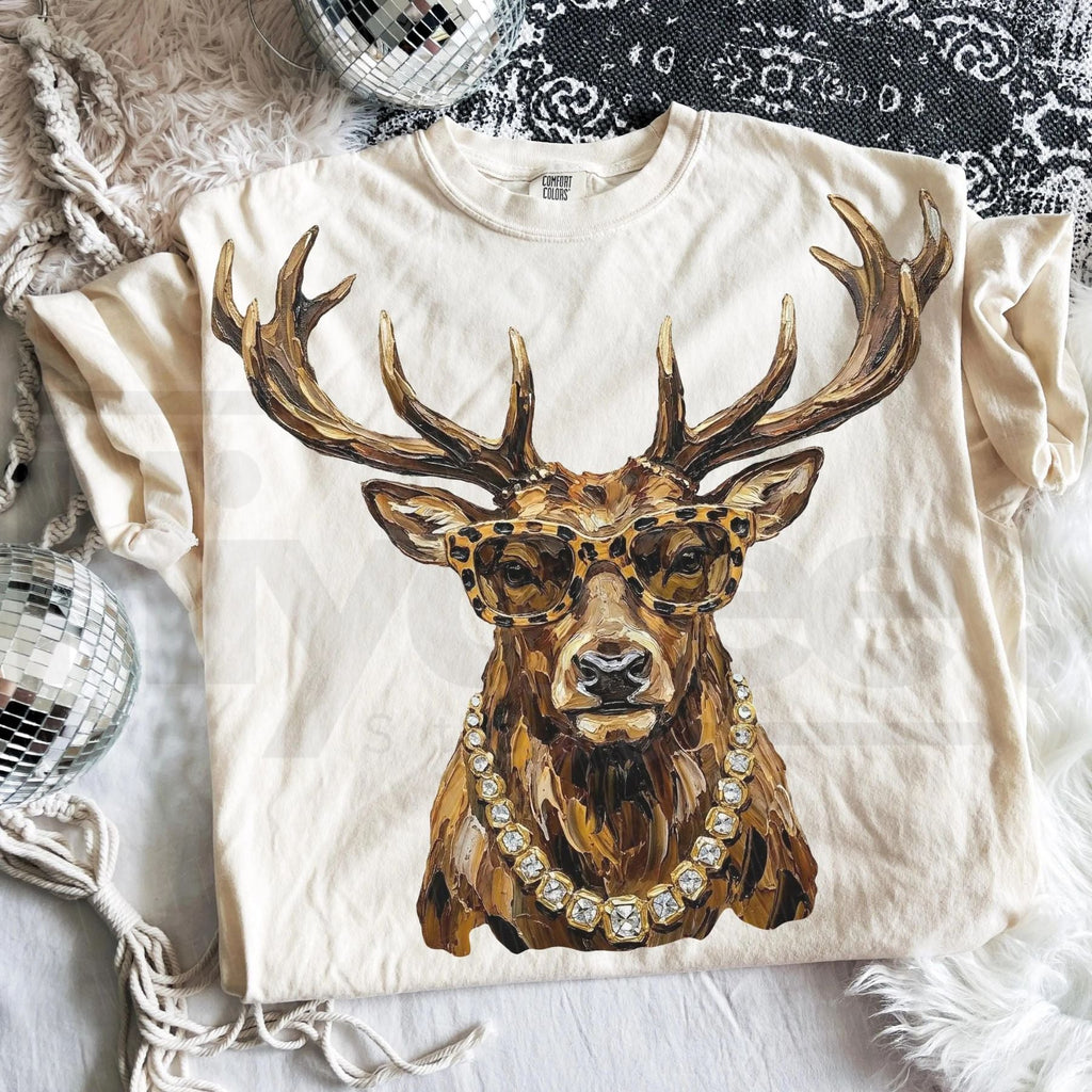 Glam Whitetail Animals Hunting Season Shirt Deer Duck Elk Leopard Print Tee