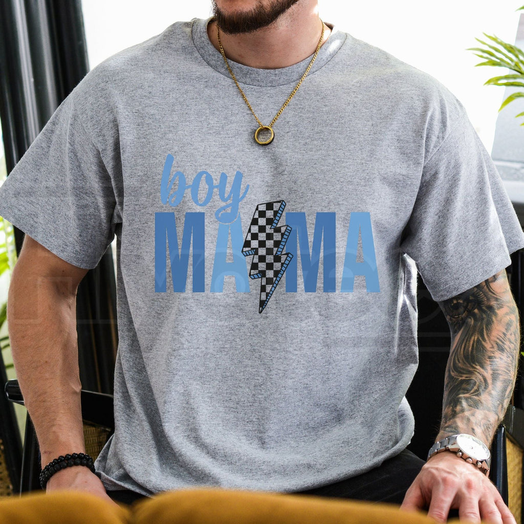 "Boy Mama" Retro Checkered – Mother's Day 2026 Women's Fashion Top