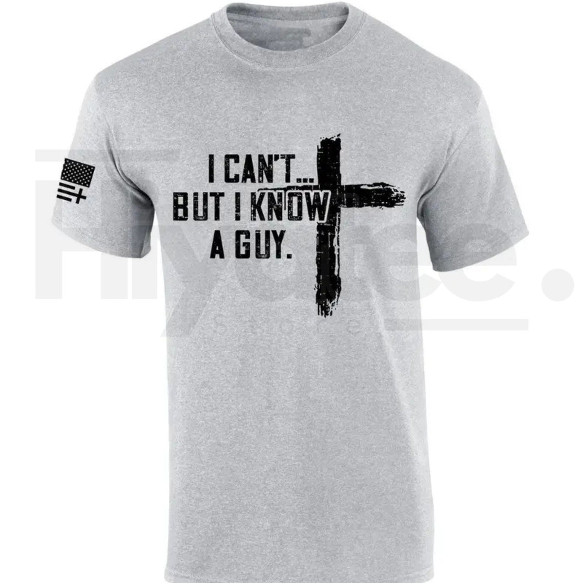 Mens Christian Tshirt I Can't But I Know A Guy Cross Short Sleeve T-shirt Fabric Menswear