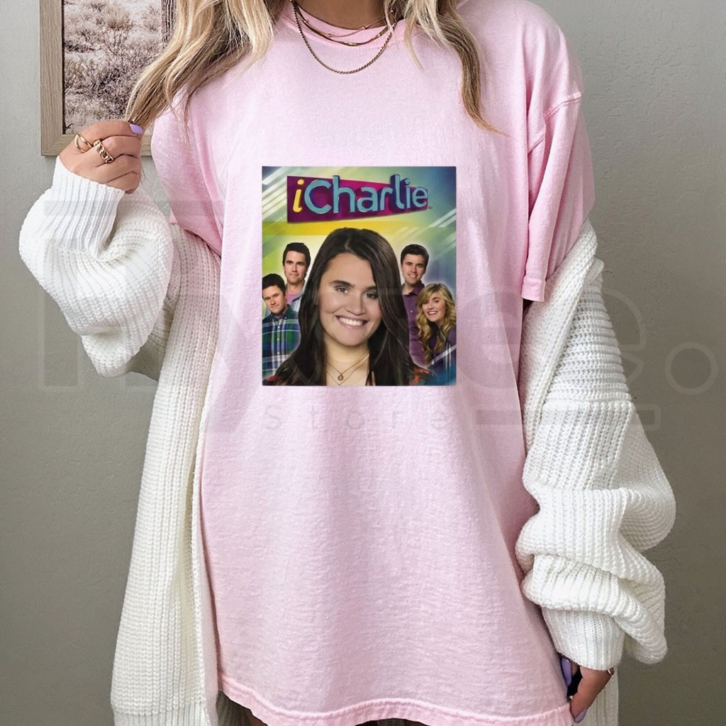 iCharlie Cast Photo T-Shirt – Retro TV Show Poster Print Nostalgia Graphic Tee