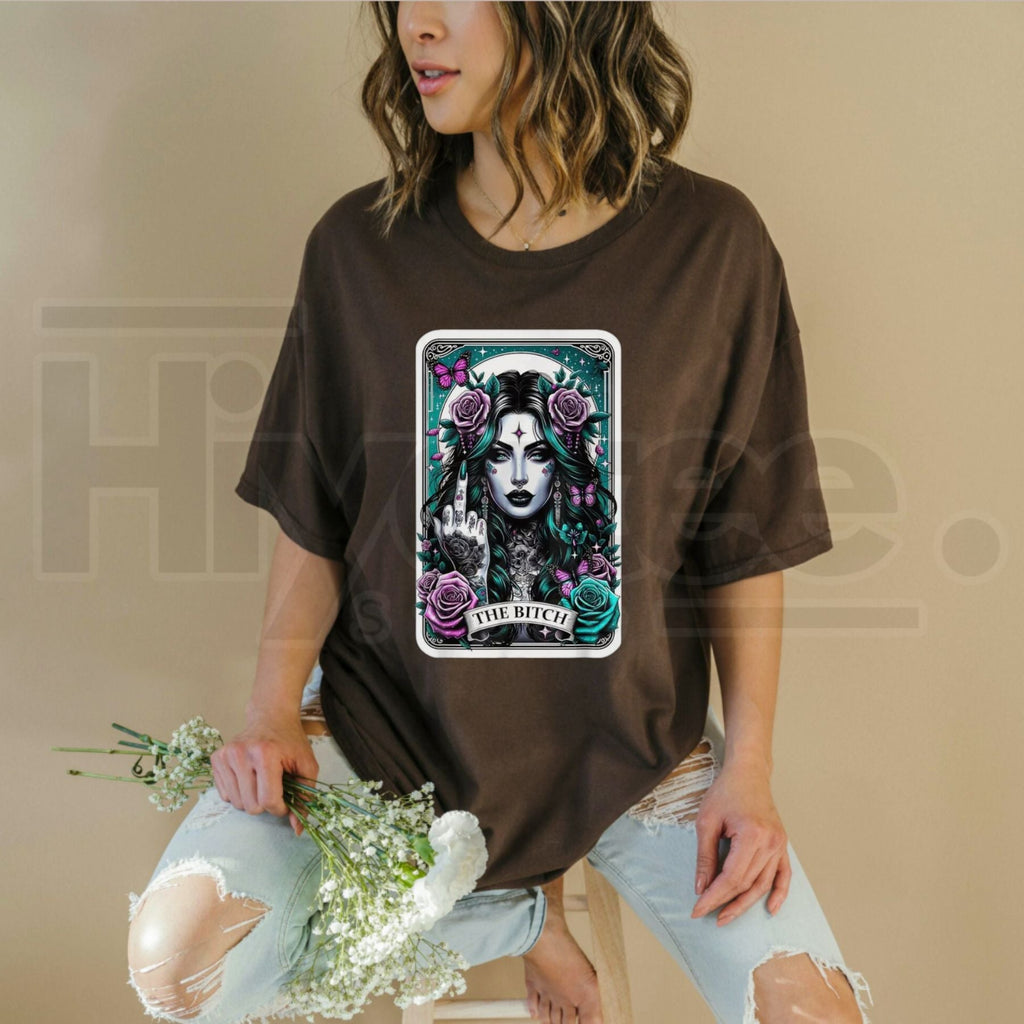 Men's Essential Ribbed Retro Sugar Skull Tarot Card T-Shirt – Made in USA