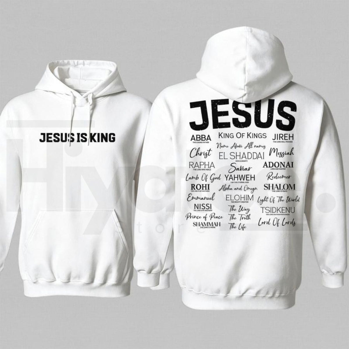 "JESUS IS KING" Gothic Hoodie – Dark Aesthetic Streetwear Cross Graphic Pullover