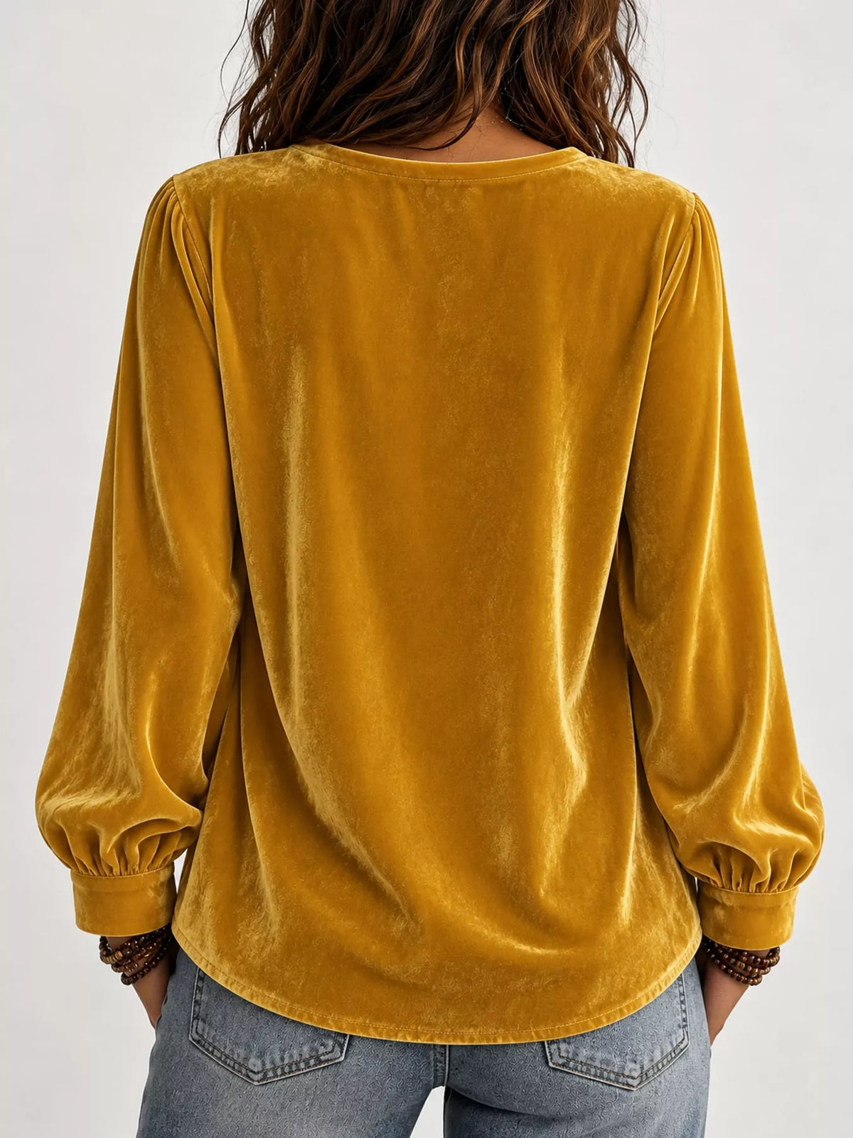 Front Bow Tie Detail V-Neck Top