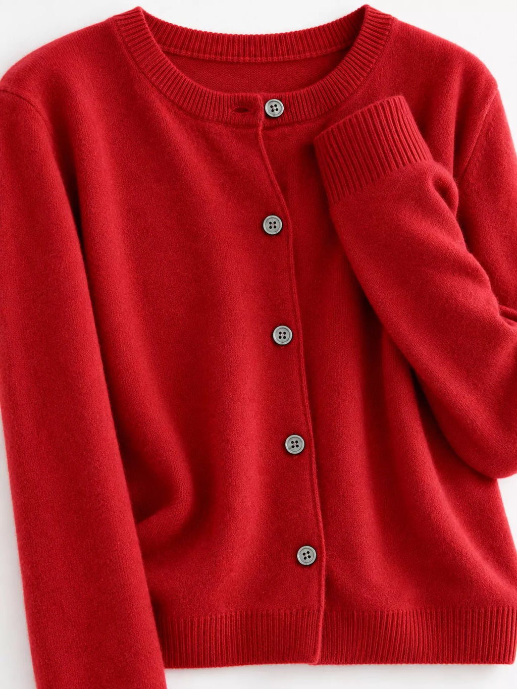 Crew Neck Button-Down Cardigan