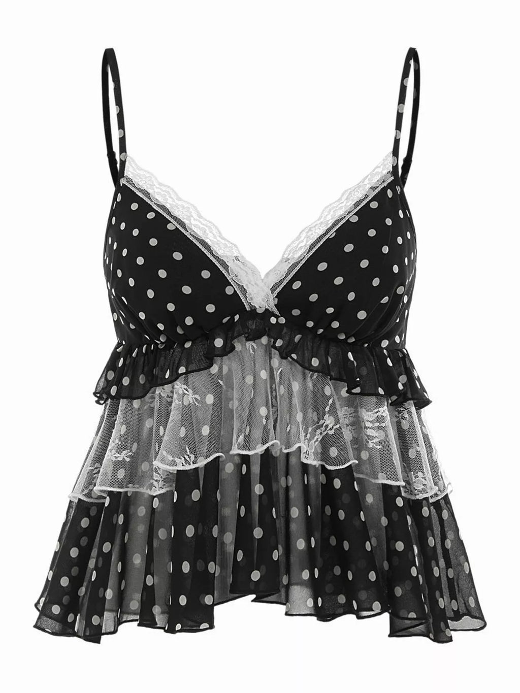 Ruffled Lace Trim Cami