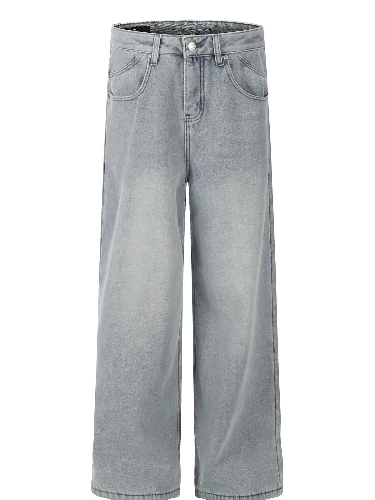 Men's Washed Wide Leg Relaxed Fit Denim Jeans