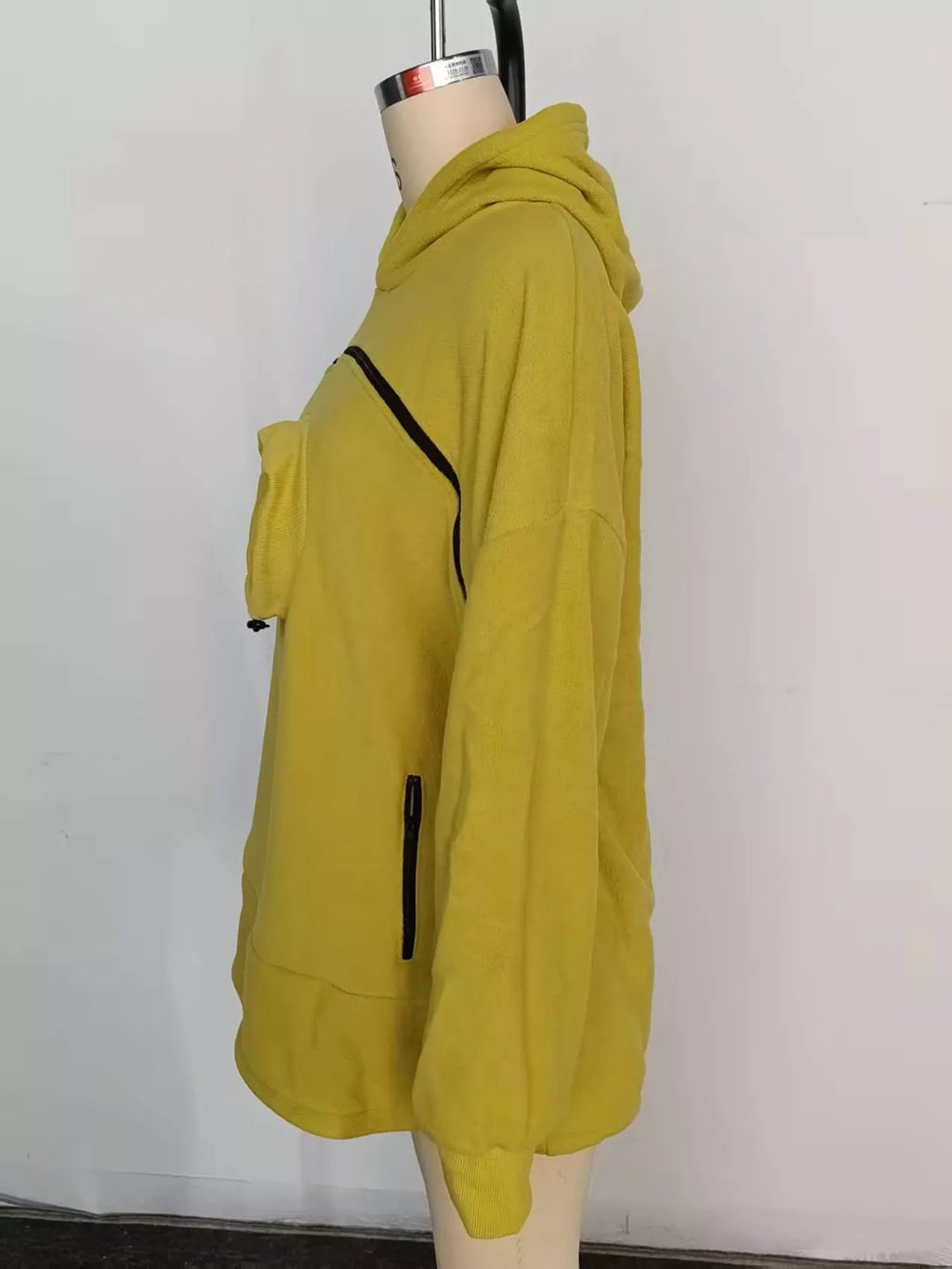 Full Size Fleece Pet-Carrying Hoodie with Cat Pouch Plus Size