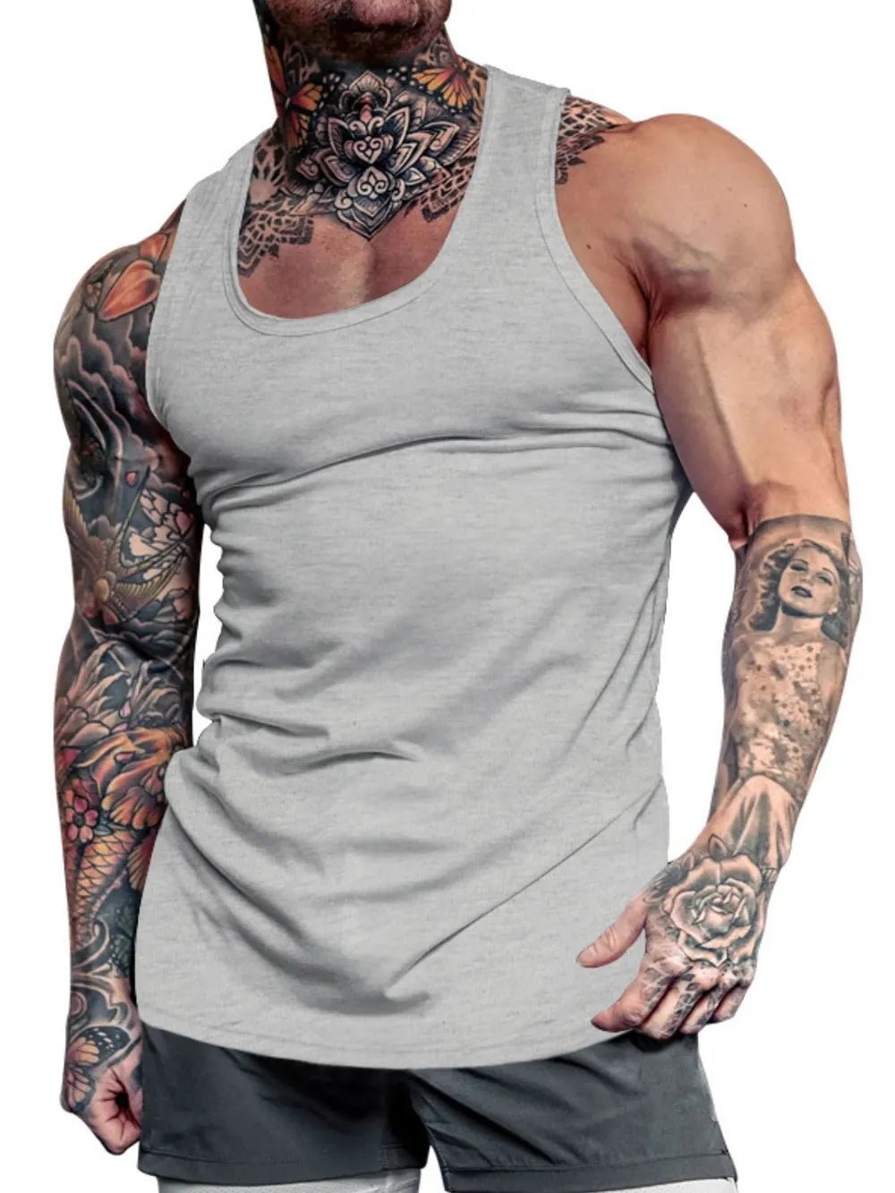 Men's Plus Size Round Neck Tank