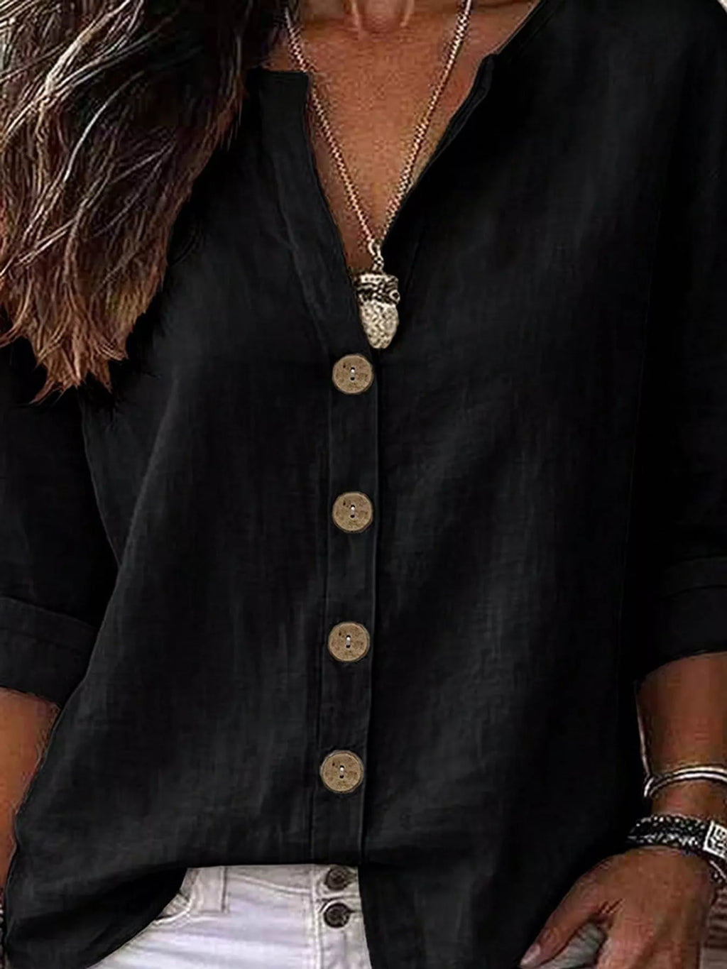 Notched Button Down Shirt