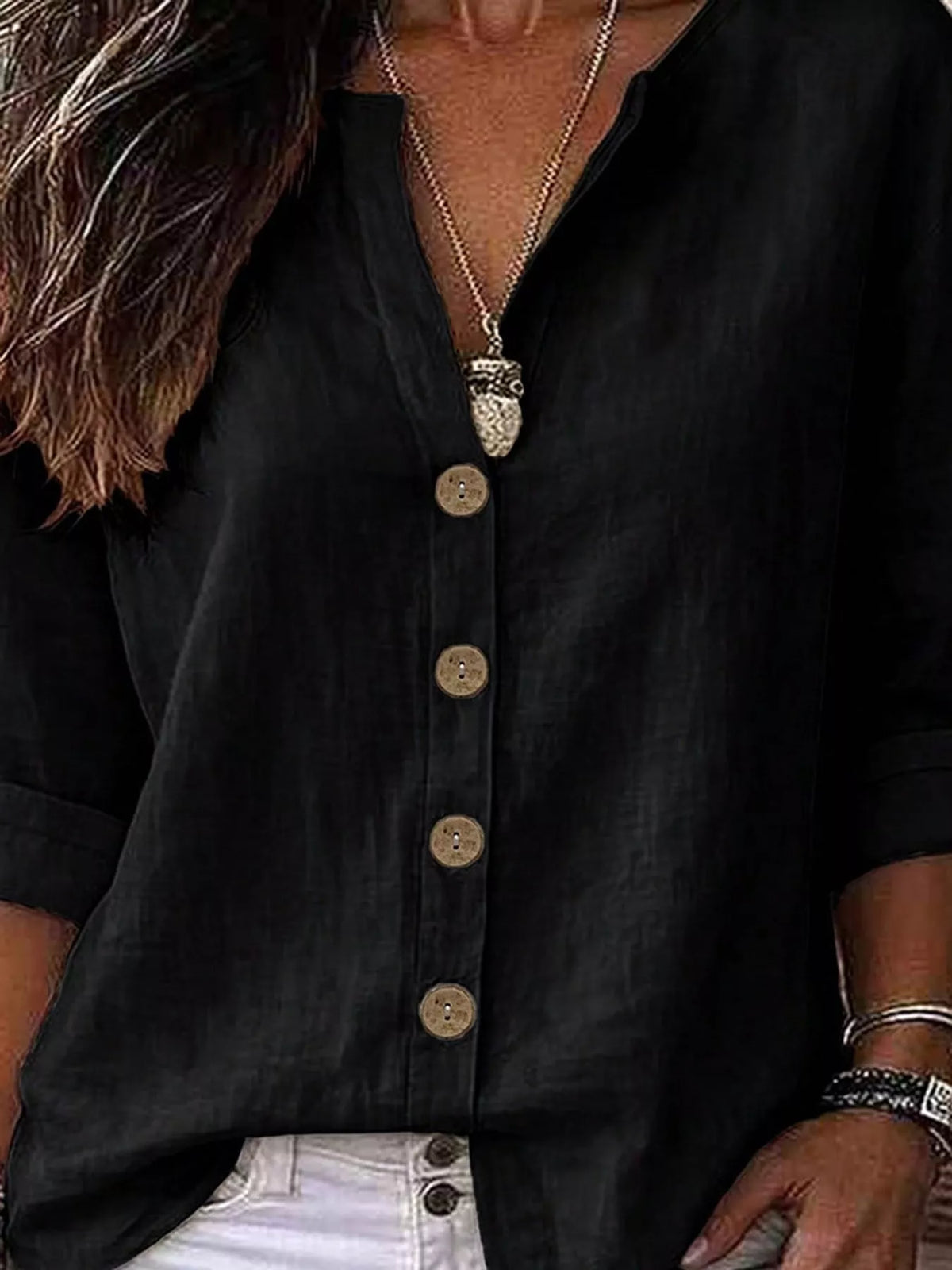 Notched Button Down Shirt