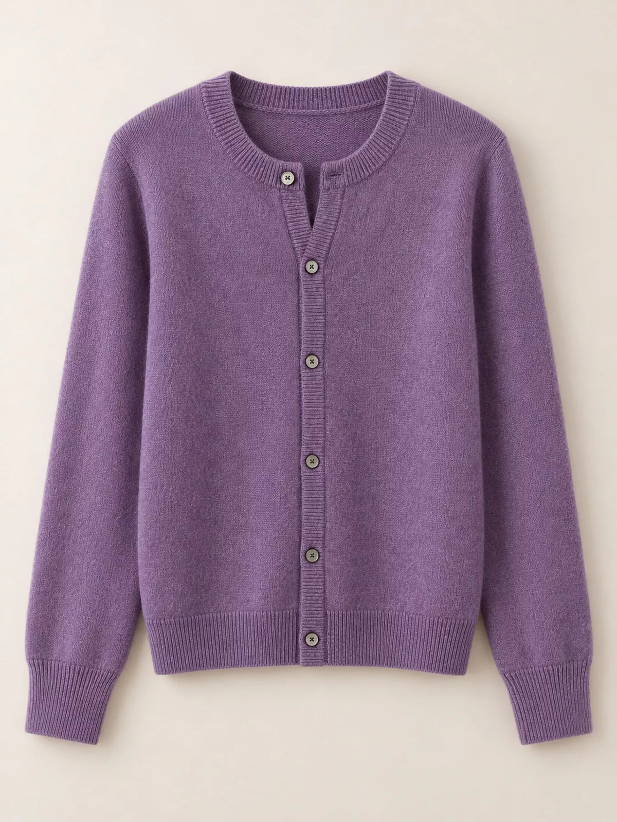 Crew Neck Button-Down Knit Cardigan