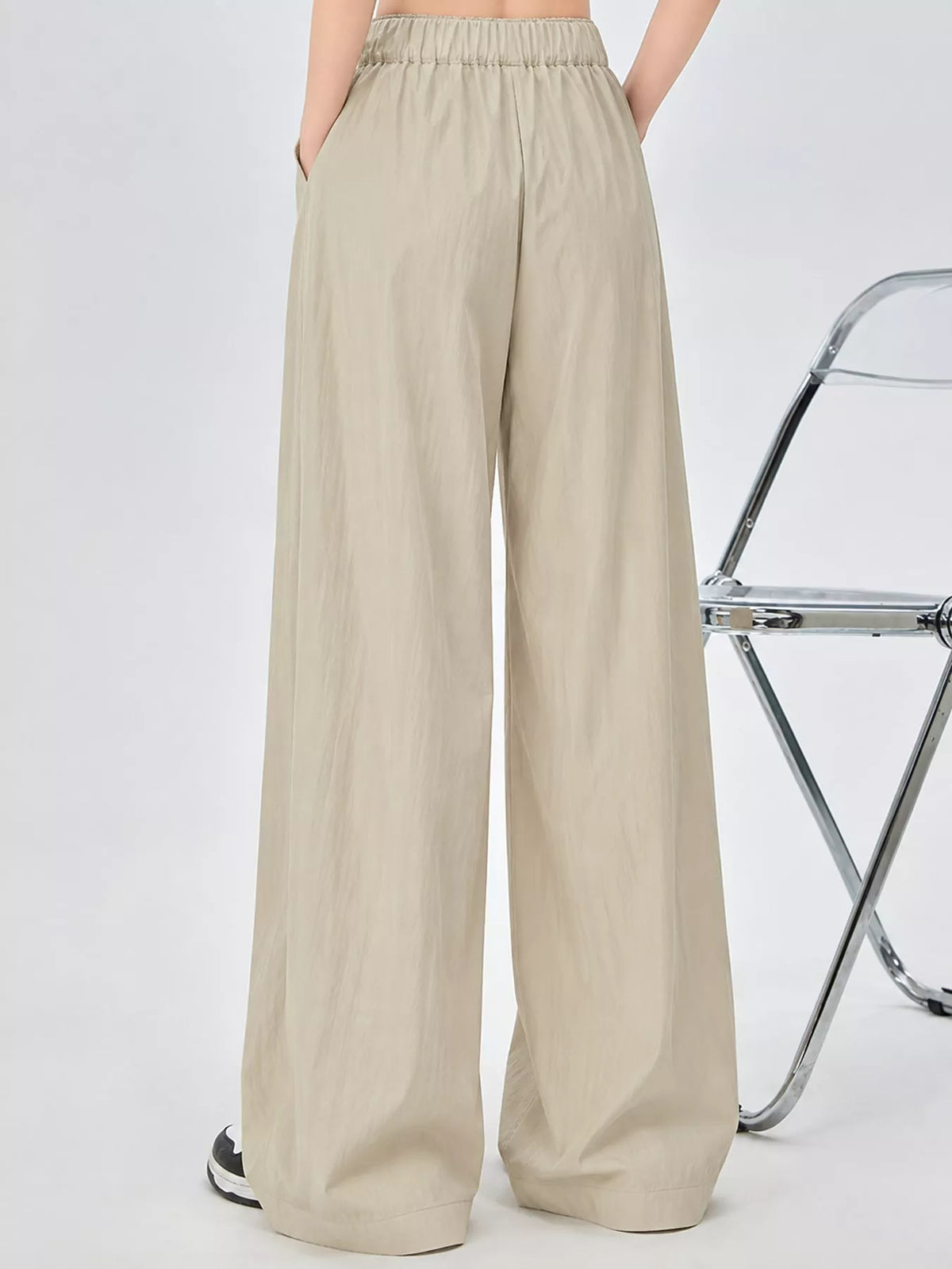 High-Waisted Loose Fit Wide-Leg Casual Pants