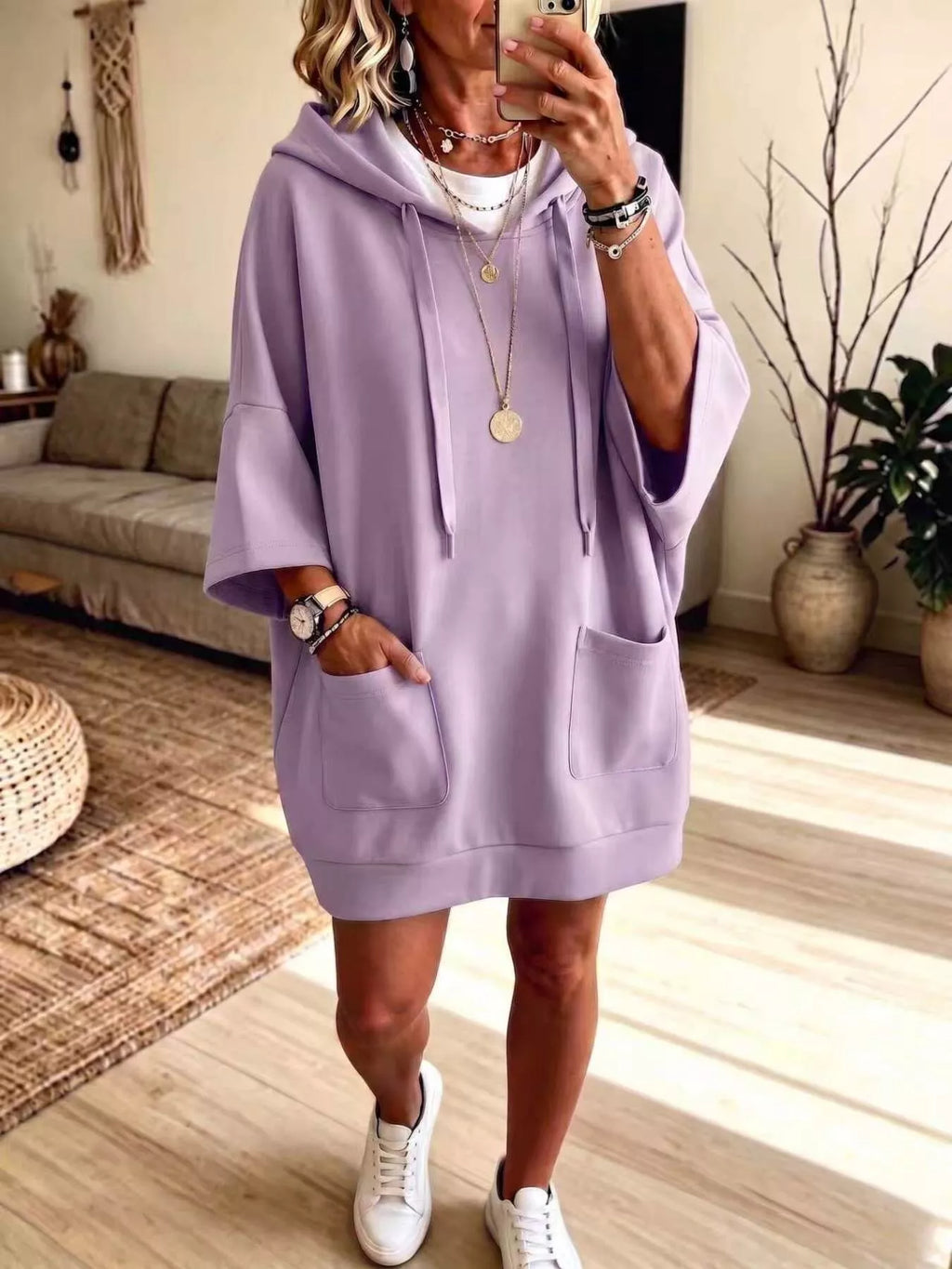 Full Size Drawstring Oversized Front Pockets Oversized Hoodie Plus Size