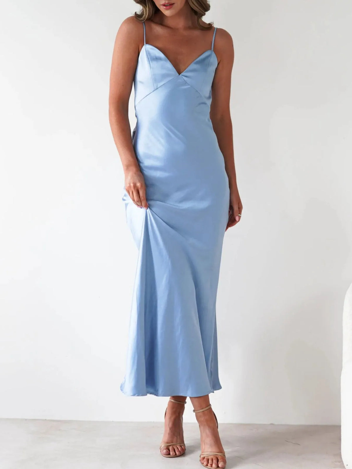 Satin Backless Cami Dress