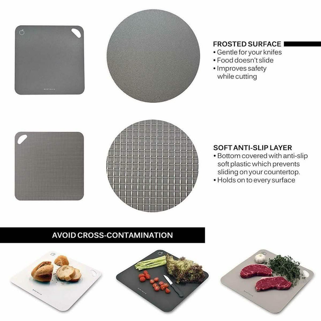 4-Pack: Bartollo Non-Slip Cutting Boards with Free Knife