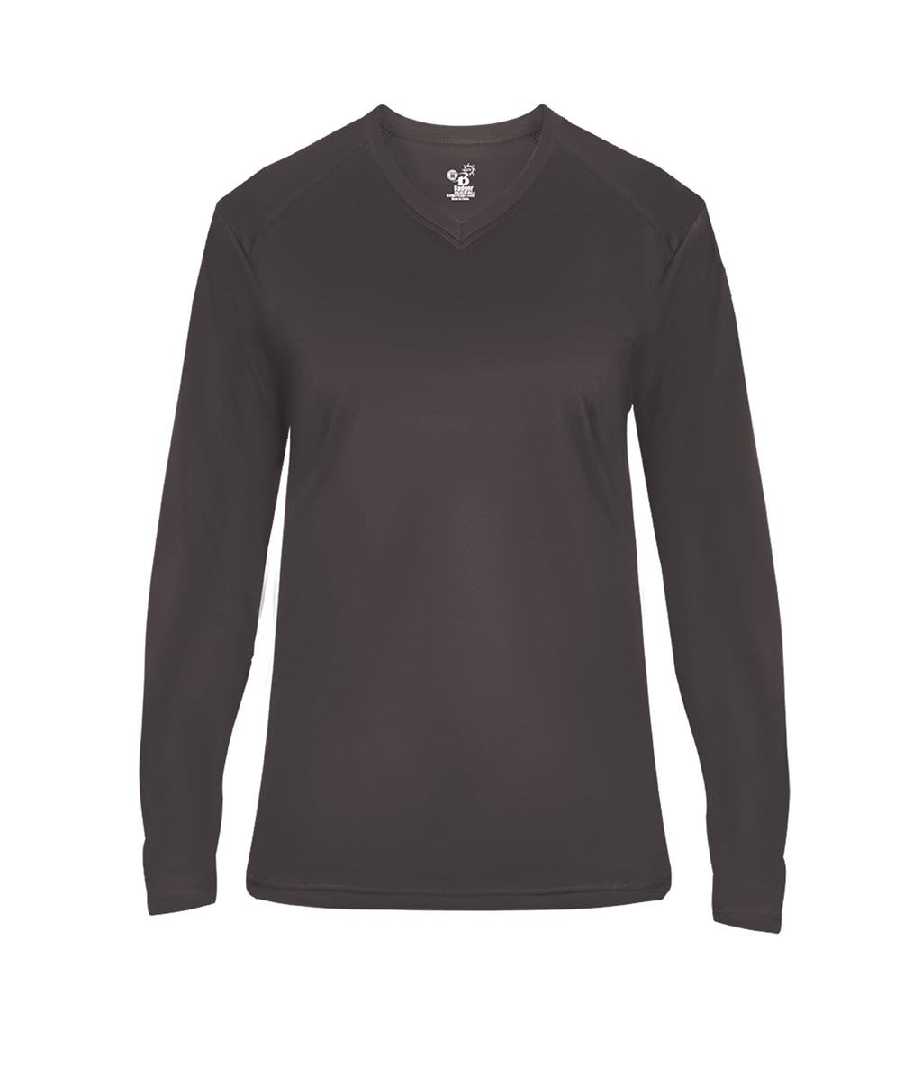 WOMEN'S ULTIMATE V-NECK LONG-SLEEVE T-SHIRT - MOISTURE-WICKING PERFORMANCE