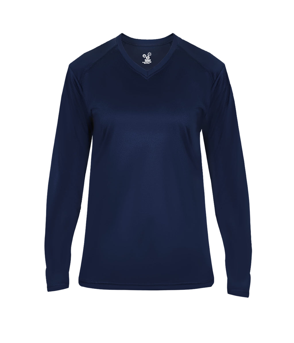 WOMEN'S ULTIMATE V-NECK LONG-SLEEVE T-SHIRT - MOISTURE-WICKING PERFORMANCE