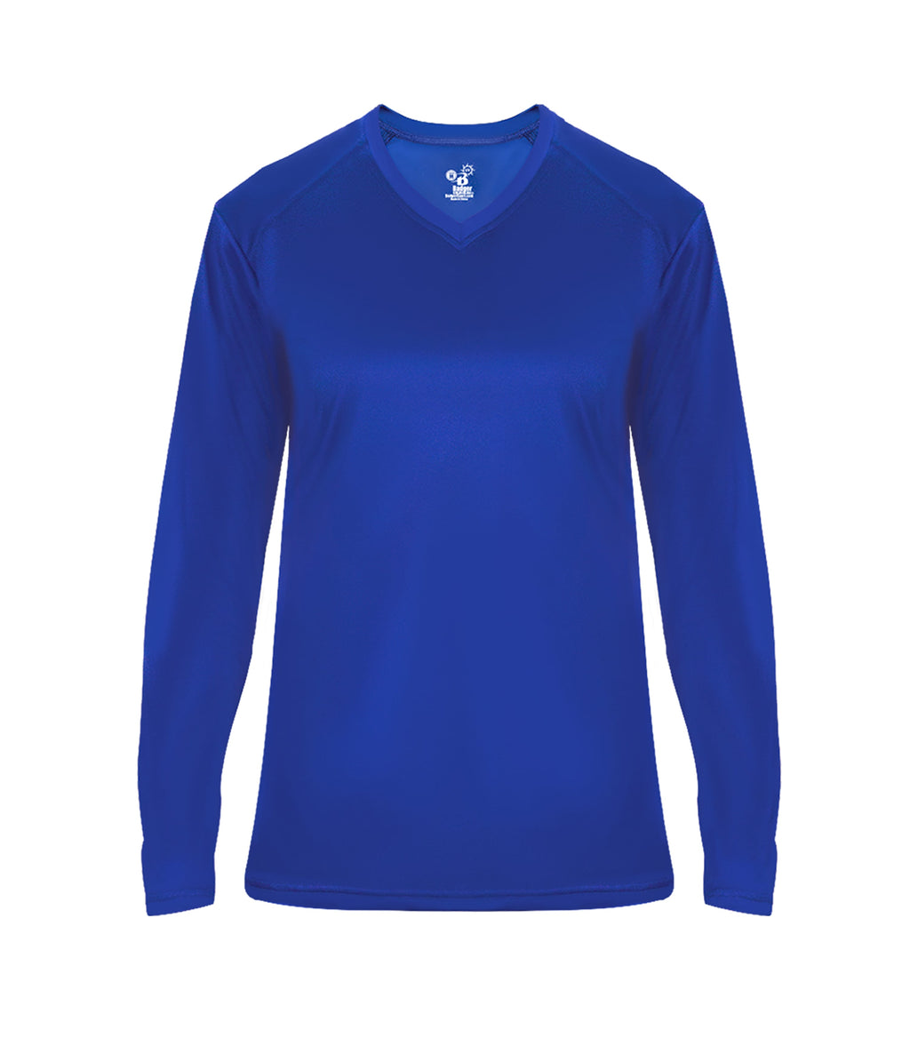 WOMEN'S ULTIMATE V-NECK LONG-SLEEVE T-SHIRT - MOISTURE-WICKING PERFORMANCE