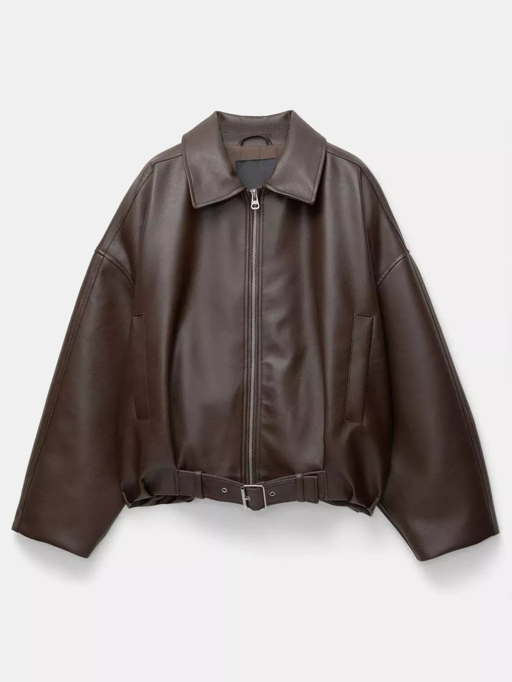 Faux Leather Zip Up Jacket