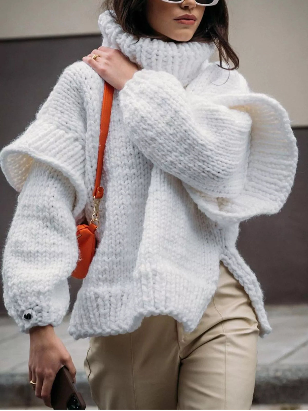 Oversized Chunky Knit Turtleneck Sweater
