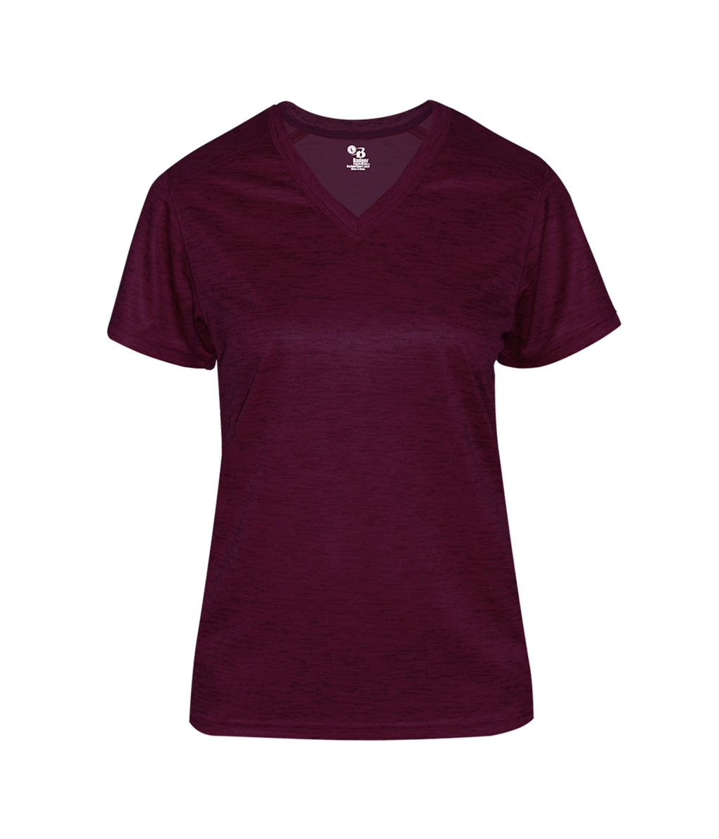 TONAL BLEND WOMEN'S' V-NECK T-SHIRT - MOISTURE-WICKING