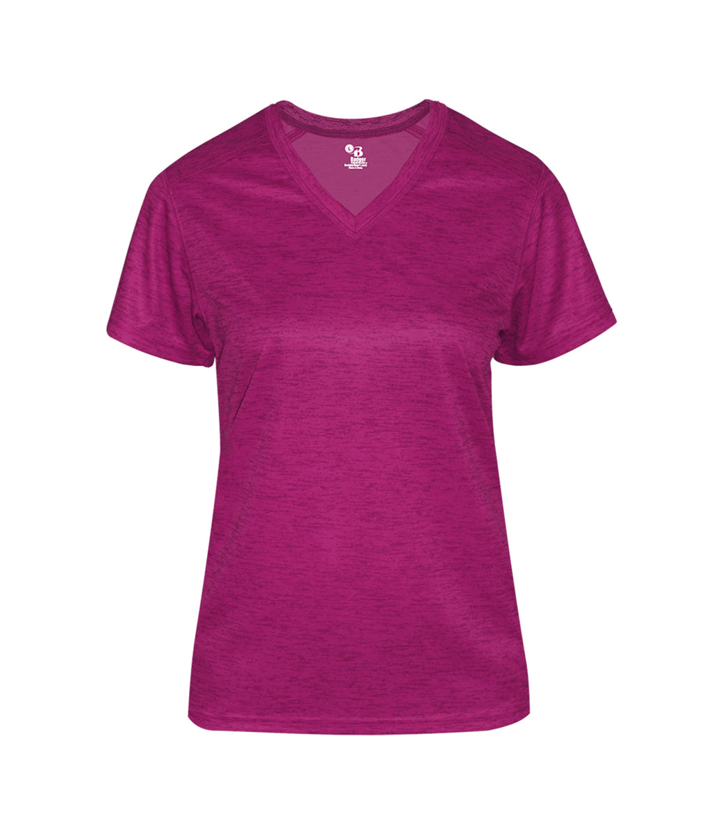 TONAL BLEND WOMEN'S' V-NECK T-SHIRT - MOISTURE-WICKING