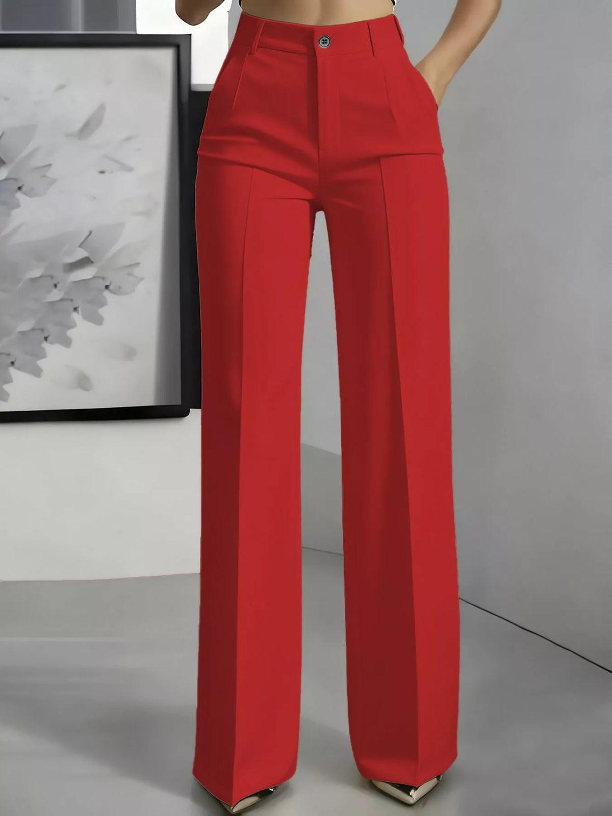 Full Size High-Waisted Wide-Leg Pants Plus Size