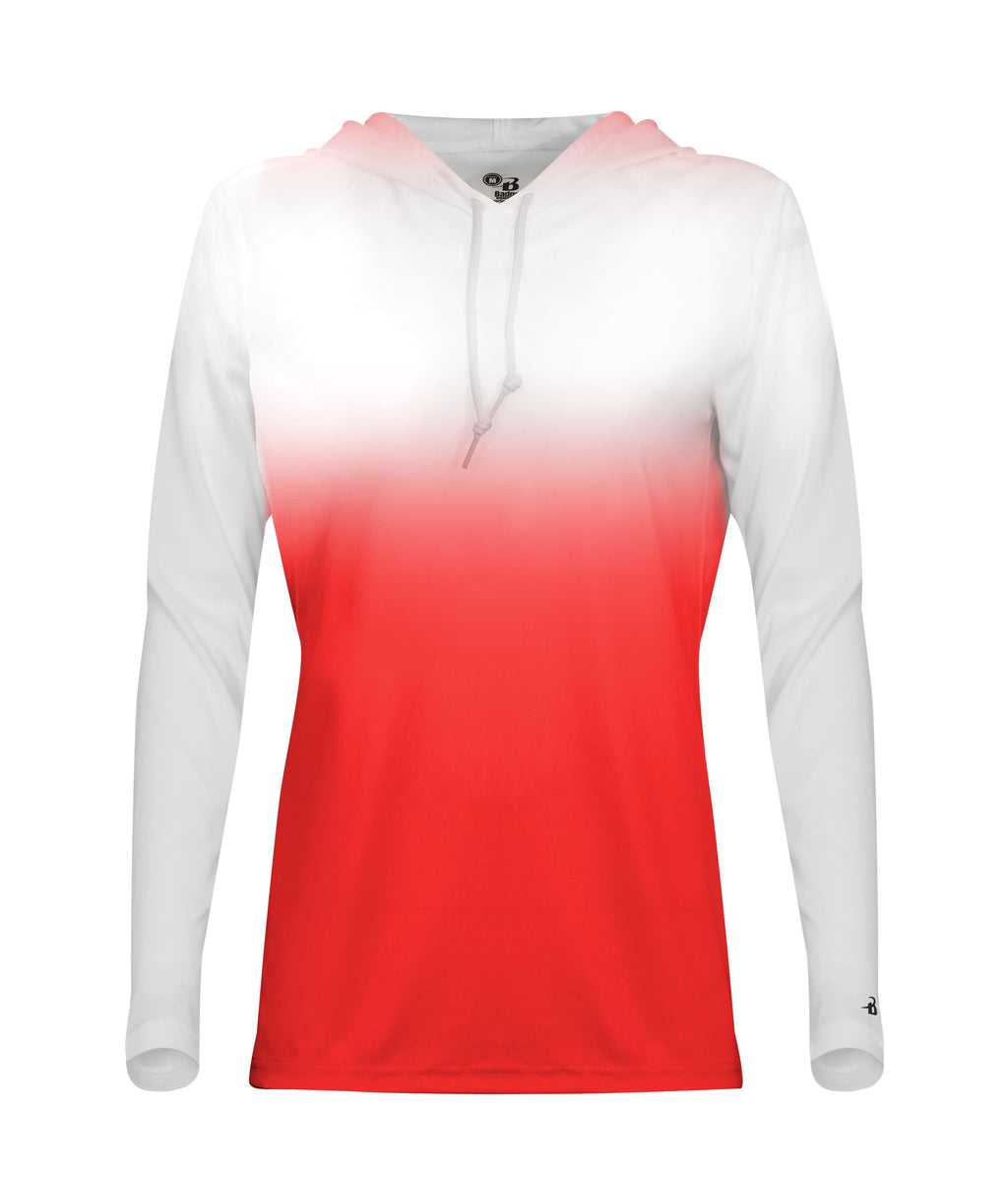 WOMEN'S OMBRE HOODED T-SHIRT - MOISTURE-WICKING PERFORMANCE