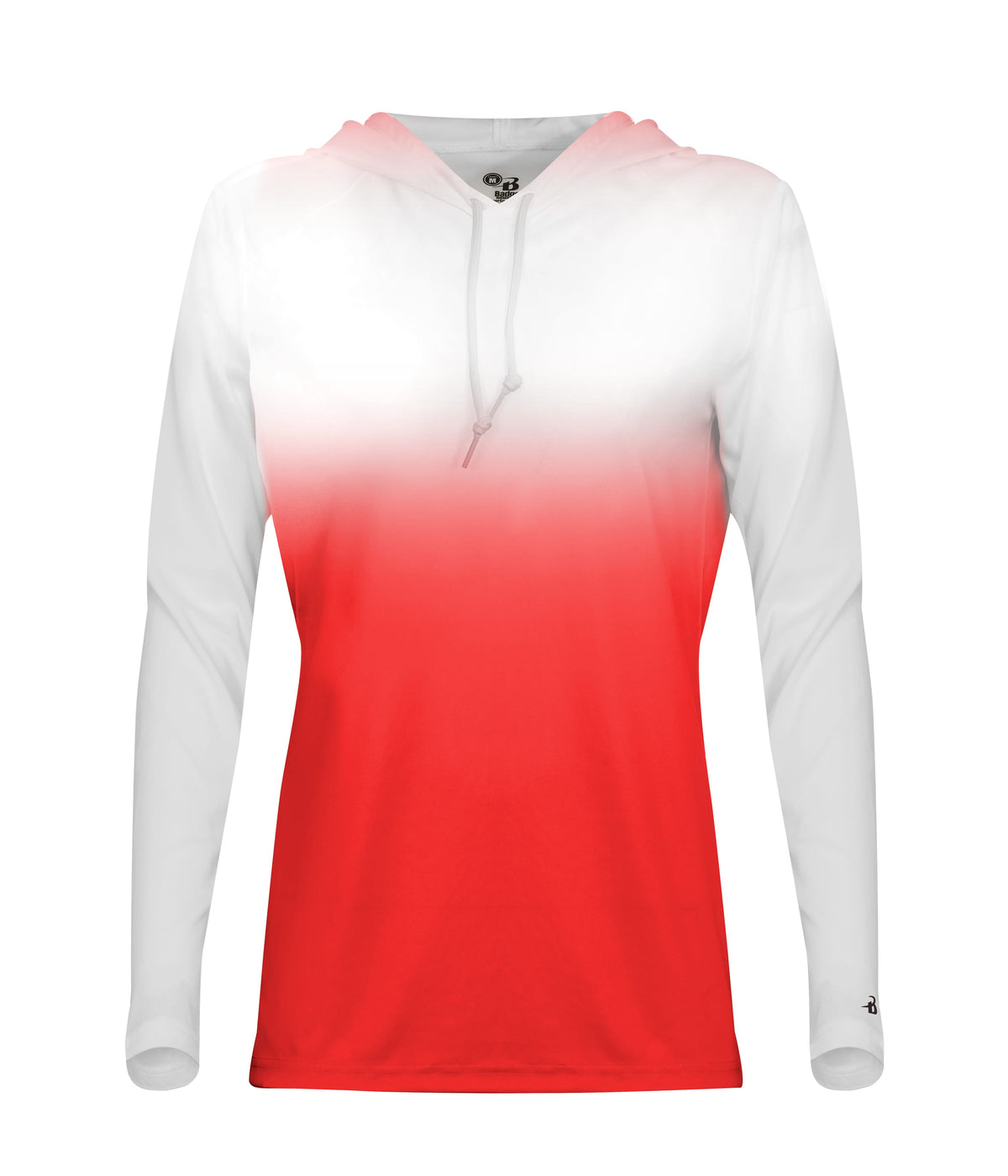 WOMEN'S OMBRE HOODED T-SHIRT - MOISTURE-WICKING PERFORMANCE