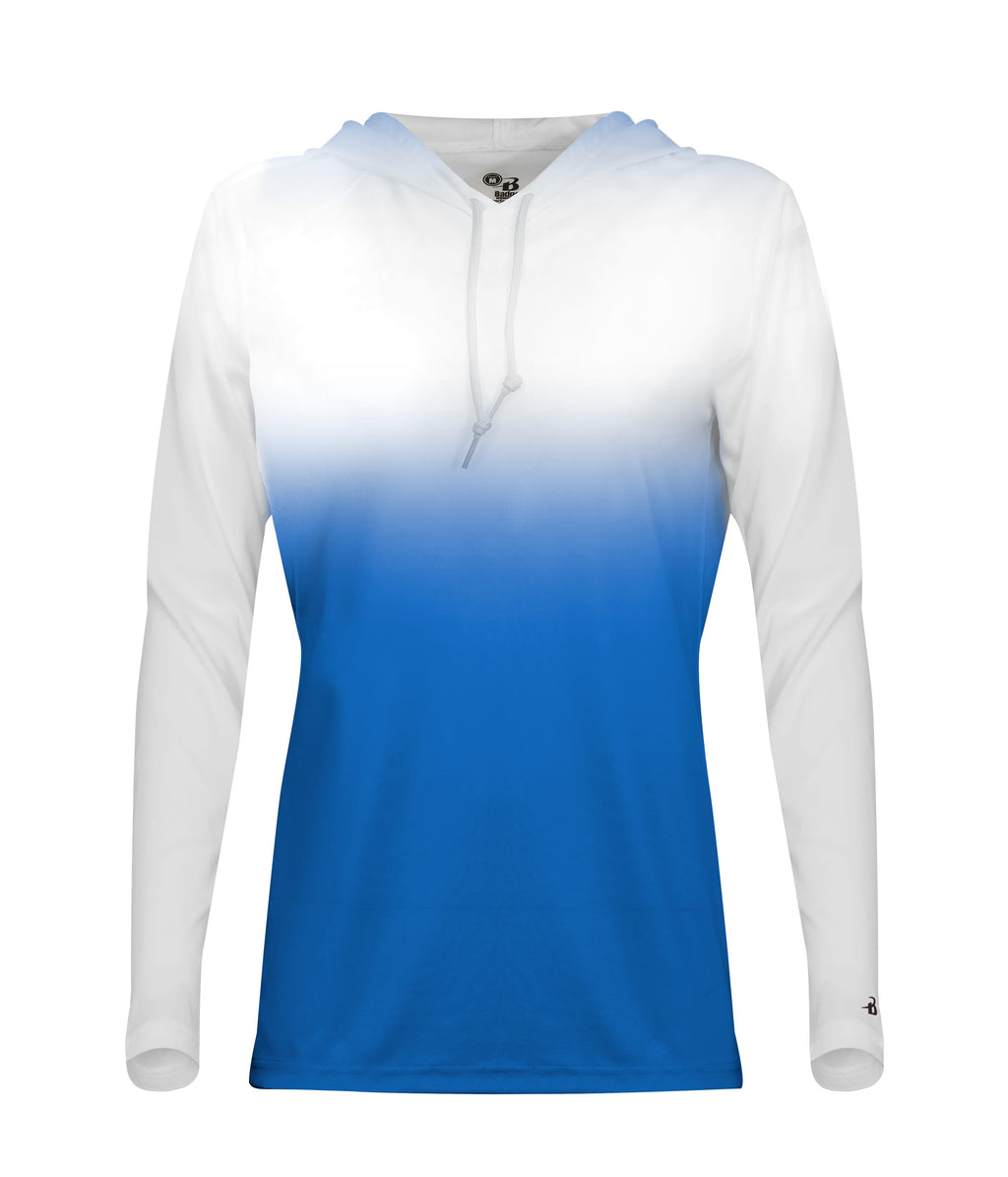 WOMEN'S OMBRE HOODED T-SHIRT - MOISTURE-WICKING PERFORMANCE
